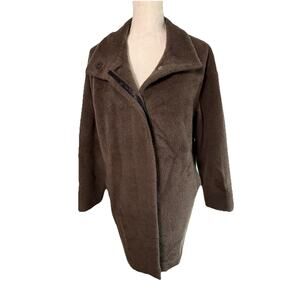 Hilary Radley Overcoat Womens Size 6 Brown Alpaca Wool Blend Long Coat Jacket